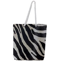 Zebra Print Full Print Rope Handle Tote (large) by NSGLOBALDESIGNS2