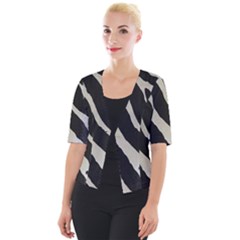 Zebra Print Cropped Button Cardigan by NSGLOBALDESIGNS2