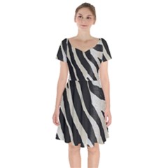 Zebra Print Short Sleeve Bardot Dress by NSGLOBALDESIGNS2