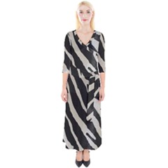 Zebra Print Quarter Sleeve Wrap Maxi Dress by NSGLOBALDESIGNS2