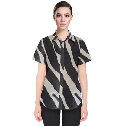 Zebra Print Women s Short Sleeve Shirt by NSGLOBALDESIGNS2