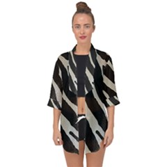 Zebra Print Open Front Chiffon Kimono