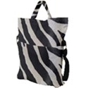 Zebra print Fold Over Handle Tote Bag View2