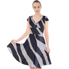 Zebra Print Cap Sleeve Front Wrap Midi Dress by NSGLOBALDESIGNS2