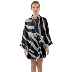 Zebra Print Long Sleeve Kimono Robe