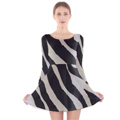 Zebra 2 Print Long Sleeve Velvet Skater Dress by NSGLOBALDESIGNS2