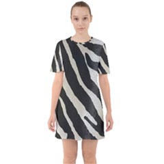 Zebra 2 Print Sixties Short Sleeve Mini Dress by NSGLOBALDESIGNS2