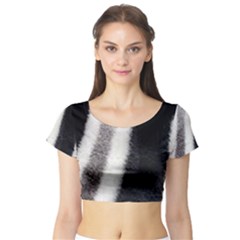 Stella Animal Print Short Sleeve Crop Top by NSGLOBALDESIGNS2