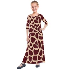 Gulf Lrint Kids  Quarter Sleeve Maxi Dress by NSGLOBALDESIGNS2