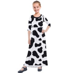 Cheetah Print Kids  Quarter Sleeve Maxi Dress by NSGLOBALDESIGNS2