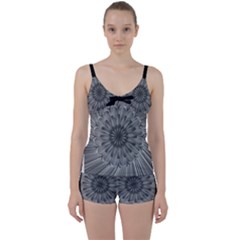Sunflower Print Tie Front Two Piece Tankini by NSGLOBALDESIGNS2