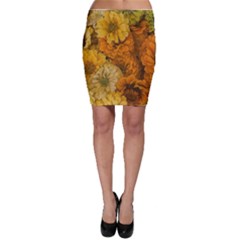 Yellow Zinnias Bodycon Skirt