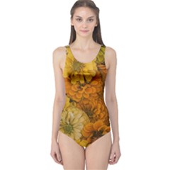 Yellow Zinnias One Piece Swimsuit