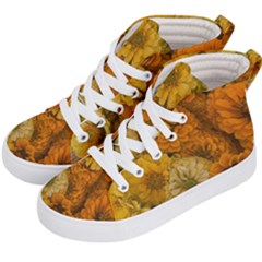 Yellow Zinnias Kid s Hi-top Skate Sneakers