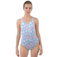 Transgender Pride Hearts; A Cute Trans Pride Motif! Cut-out Back One Piece Swimsuit by PrideMarks