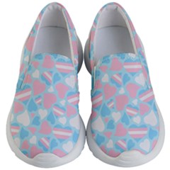 Transgender Pride Hearts; A Cute Trans Pride Motif! Kid s Lightweight Slip Ons