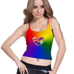 Lgbt Community Pride Heart Spaghetti Strap Bra Top by PrideMarks