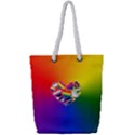 LGBT Community Pride Heart Full Print Rope Handle Tote (Small) View1