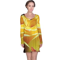 Soft Yellow Rose Long Sleeve Nightdress by bloomingvinedesign
