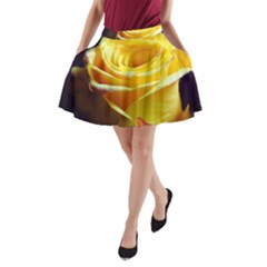Soft Yellow Rose A-line Pocket Skirt by bloomingvinedesign