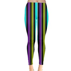 Retro Stripe 1 Vertical Retro Stripe 1 Leggings  by dressshop