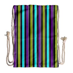 Retro Stripe 1 Vertical Retro Stripe 1 Drawstring Bag (large) by dressshop