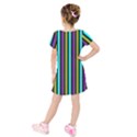 Retro Stripe 1 Vertical Retro Stripe 1 Kids  Short Sleeve Velvet Dress View2