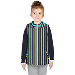 Retro Stripe 1 Vertical Retro Stripe 1 Kid s Hooded Puffer Vest by dressshop