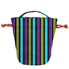 Retro Stripe 1 Vertical Retro Stripe 1 Drawstring Bucket Bag by dressshop