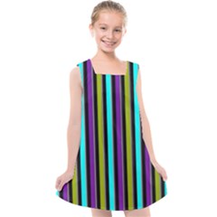 Retro Stripe 1 Vertical Retro Stripe 1 Kids  Cross Back Dress