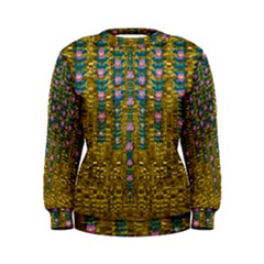 Gold Jungle And Paradise Liana Flowers Women s Sweatshirt by pepitasart