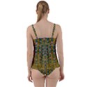 Gold Jungle And Paradise Liana Flowers Twist Front Tankini Set View2