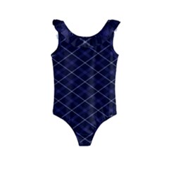 Blue Plaid  Kids  Frill Swimsuit by dressshop