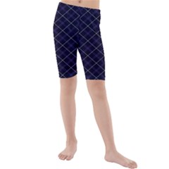 Blue Plaid  Kids  Mid Length Swim Shorts by dressshop