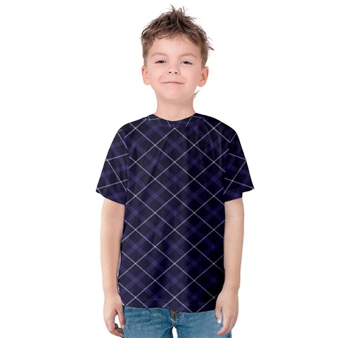 Blue Plaid  Kids  Cotton Tee by dressshop