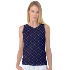 Blue Plaid  Women s Basketball Tank Top by dressshop