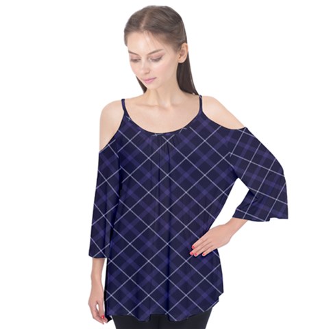 Blue Plaid  Flutter Tees by dressshop