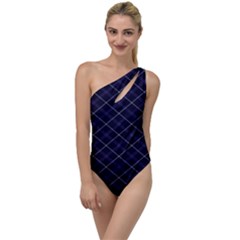 Blue Plaid  To One Side Swimsuit by dressshop
