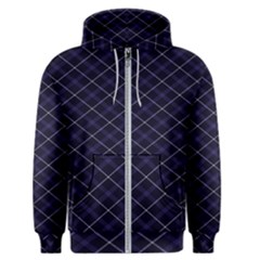 Blue Plaid  Men s Zipper Hoodie by dressshop