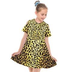 Leopard 1 Leopard A Kids  Short Sleeve Shirt Dress