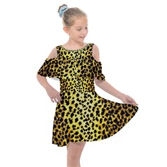 Leopard 1 Leopard A Kids  Shoulder Cutout Chiffon Dress