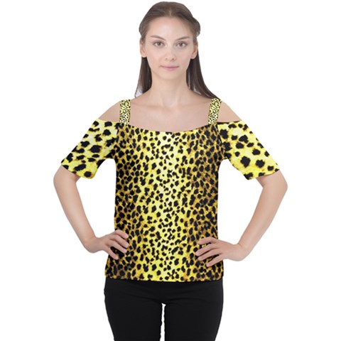 Leopard 1 Leopard A Cutout Shoulder Tee by dressshop