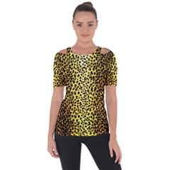 Leopard 1 Leopard A Shoulder Cut Out Short Sleeve Top by dressshop