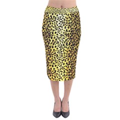 Leopard 1 Leopard A Velvet Midi Pencil Skirt