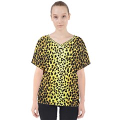 Leopard 1 Leopard A V-Neck Dolman Drape Top