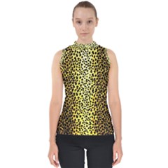 Leopard 1 Leopard A Mock Neck Shell Top