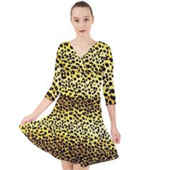 Leopard Version 2 Quarter Sleeve Front Wrap Dress