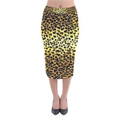 Leopard Version 2 Velvet Midi Pencil Skirt