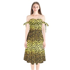 Leopard Version 2 Shoulder Tie Bardot Midi Dress