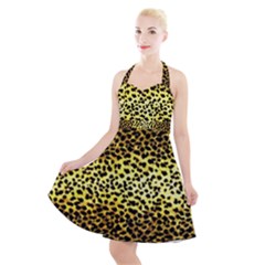 Leopard Version 2 Halter Party Swing Dress  by dressshop